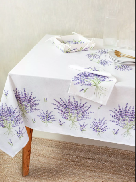 French tablecloth coated or cotton (Bonnieux. white)